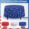 4th of July & Memorial Day Round Tablecloth Set – 3 Pack Patriotic Red, White & Blue Star Plastic Covers, 84 Inch Disposable Table Cover for Independence Day Parties & Events